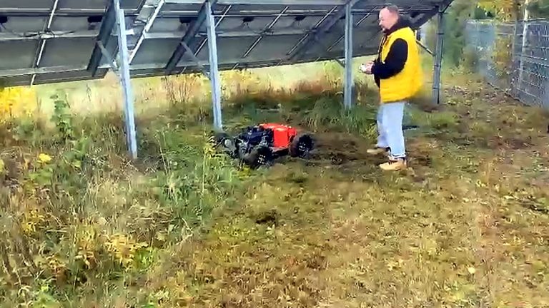 Remote Mower Revolutionizes Grass Maintenance in Solar Power Plants